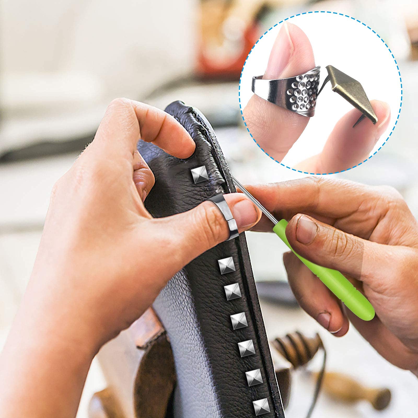 600 Pezzi Borchie Pyramid Per Fai Da Te | Rivetti In Metallo Per Pelletteria E Abbigliamento - Foto 7