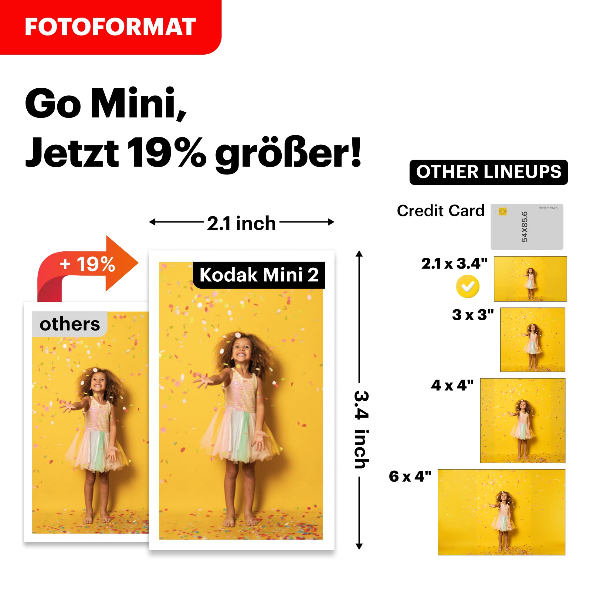 KODAK Mini Shot 2 Retro 4PASS 2-in-1 Sofortbildkamera und Fotodrucker (5,3x8,6cm) + 8 Blatts, Gelb
