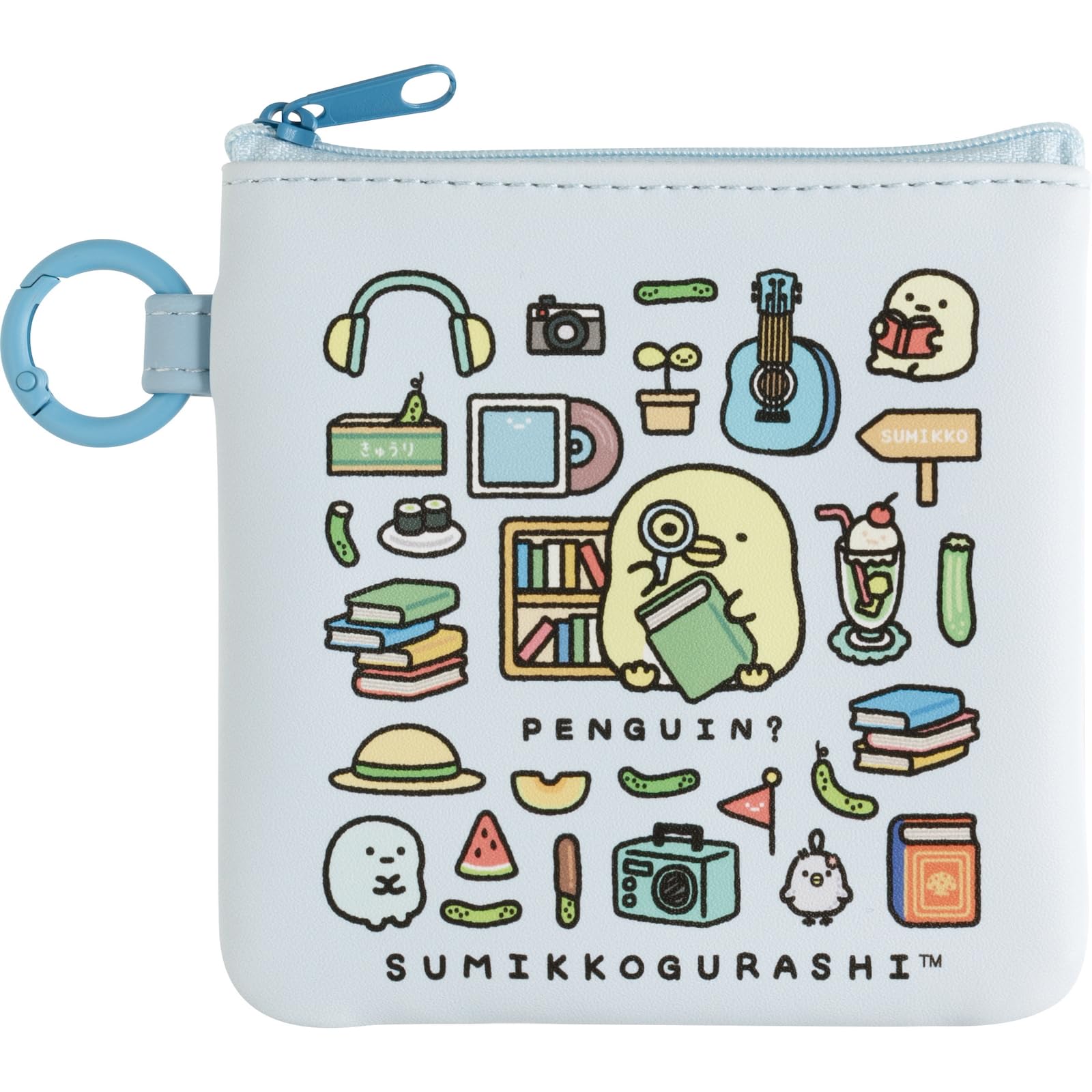 San-X Sumikko Gurashi "Sumikko's Favorite" Flat Pouch, Penguin? CA78602, H4.5 inches × W4.5 inches (115mm × 115mm) : Sports & Outdoors