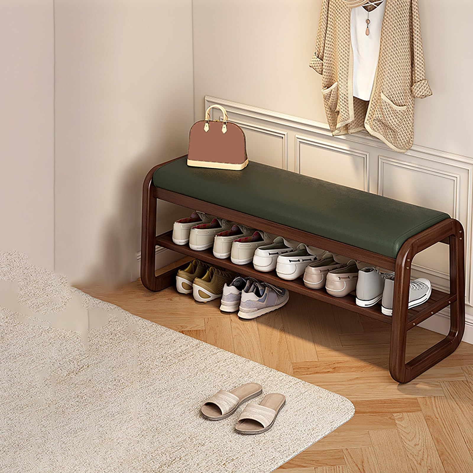 Banc à chaussures en bois pour ranger les petits espaces encombrés