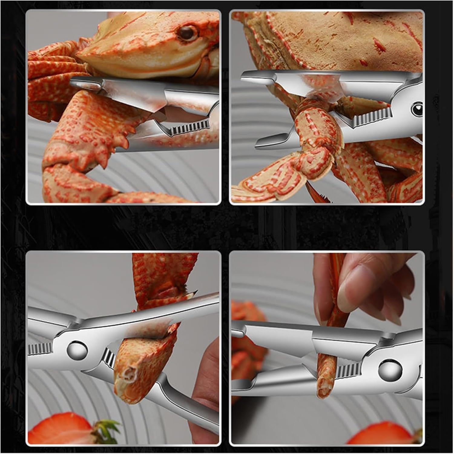 Seafood Tools Seafood Tool Set Crustacean Set Stainless Steel Including Storage Box Lobster Cracker Lobster Pick Spoon Shrimp Tool Lobster Tools