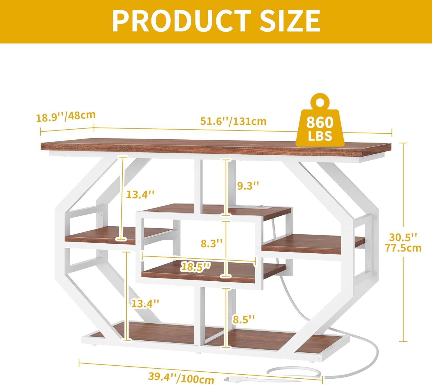 Diagram showing the dimensions of the DWVO Aquarium Stand.