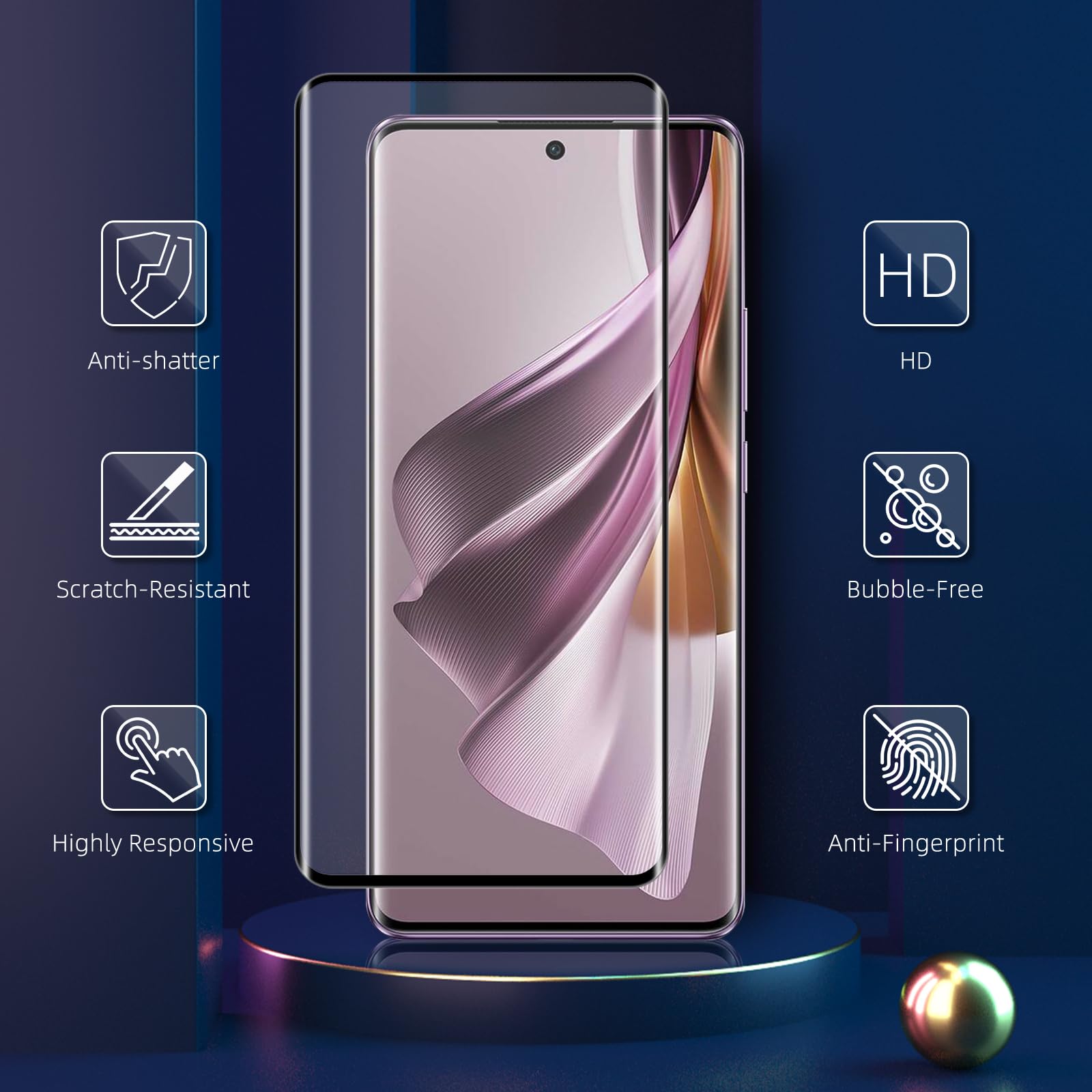 Ibywind Schutzfolie Set Für Oppo Reno10 5G (6,7 Zoll) | 2x TPU Displayschutz + 1x Metall-Kameraschutz | Blasenfrei, Selbstheilend