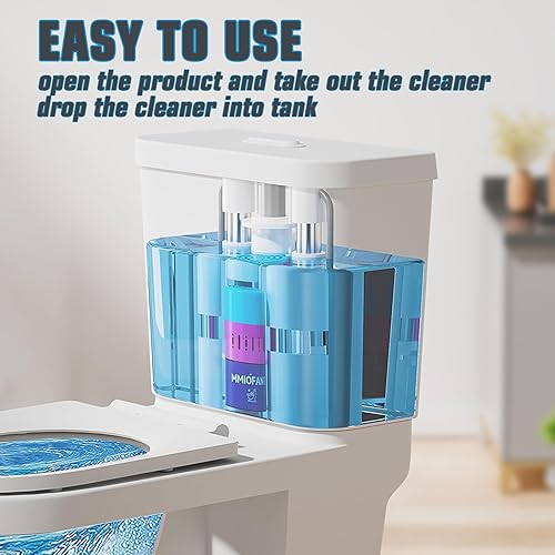 Miniatura 4 de MMIOFANT Tabletas limpiadoras de inodoro, pastillas limpiadoras automáticas de tanque de inodoro en botella, limpieza potente de larga duración,