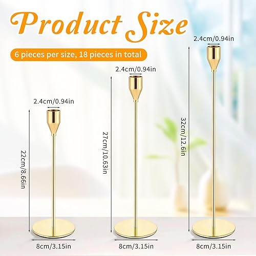 Miniatura 2 de Giantree Juego de 18 portavelas decorativos, modernos y elegantes portavelas altos de metal fino, centros de mesa, bodas, fiestas de Navidad,