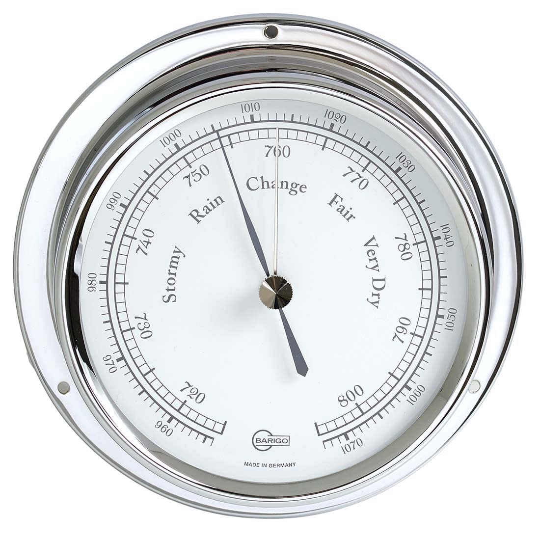 Barigo Regatta Schiffsbarometer Chrom 120mm x 40 mm