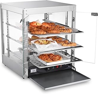 WeChef 3-Tier Commercial Food Warmer Display Pizza Warmer Countertop Pastry Warmer for Restaurant Cafe Buffet 20x20x24