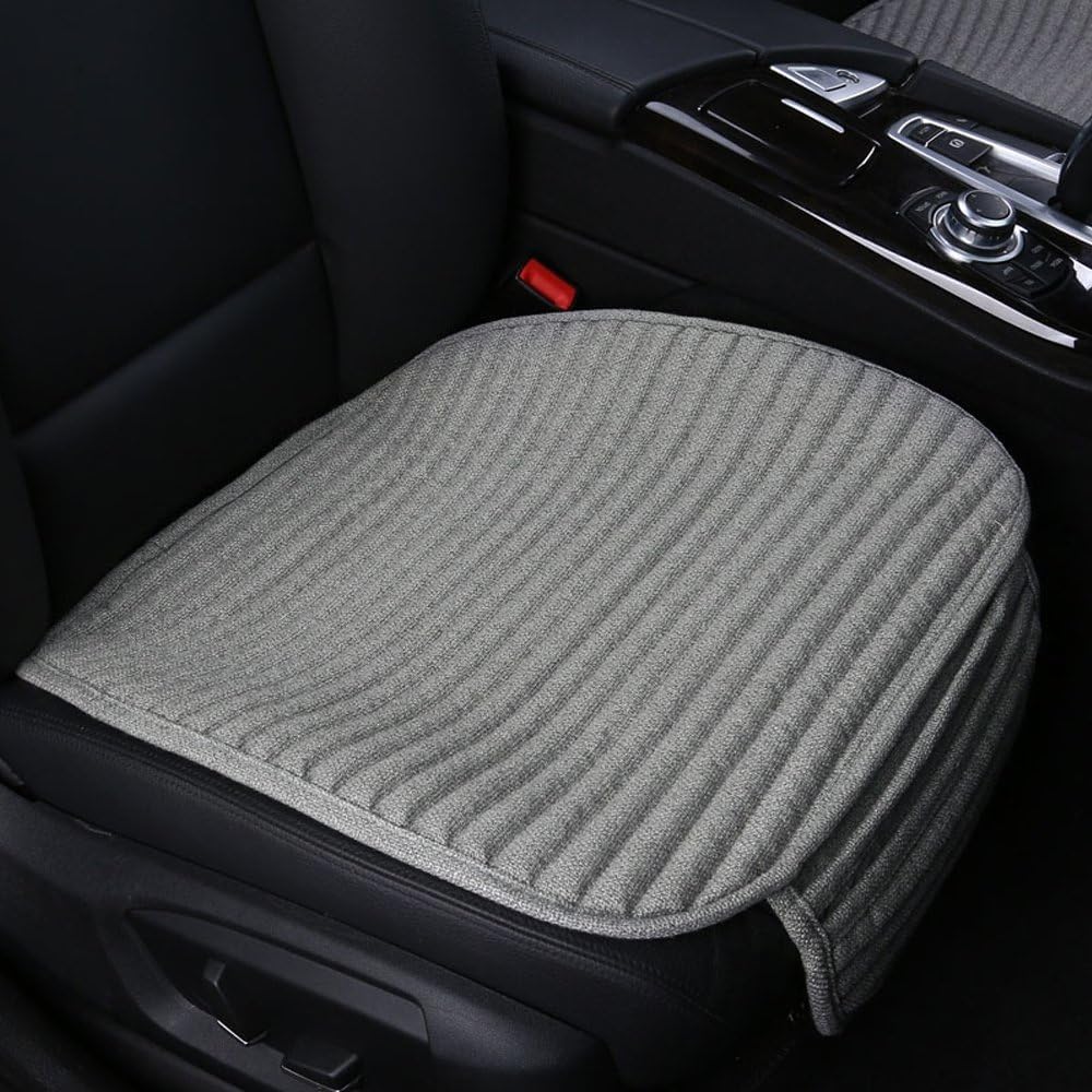 Car Seat Covers, Bottom Car Seat Cover Cloth,Front Seat Only Universal Car Seat Cushion Buckwheat Hulls Car Seat Pads Mat for Auto Driver Ventilated Breathable Comfortable(Gray)