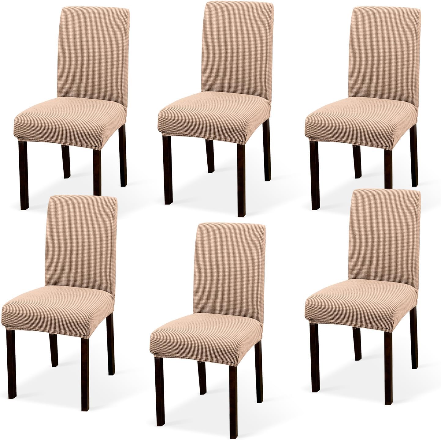 Argstar 6 Pack Jacquard Chair Covers, Stretch Armless Chair