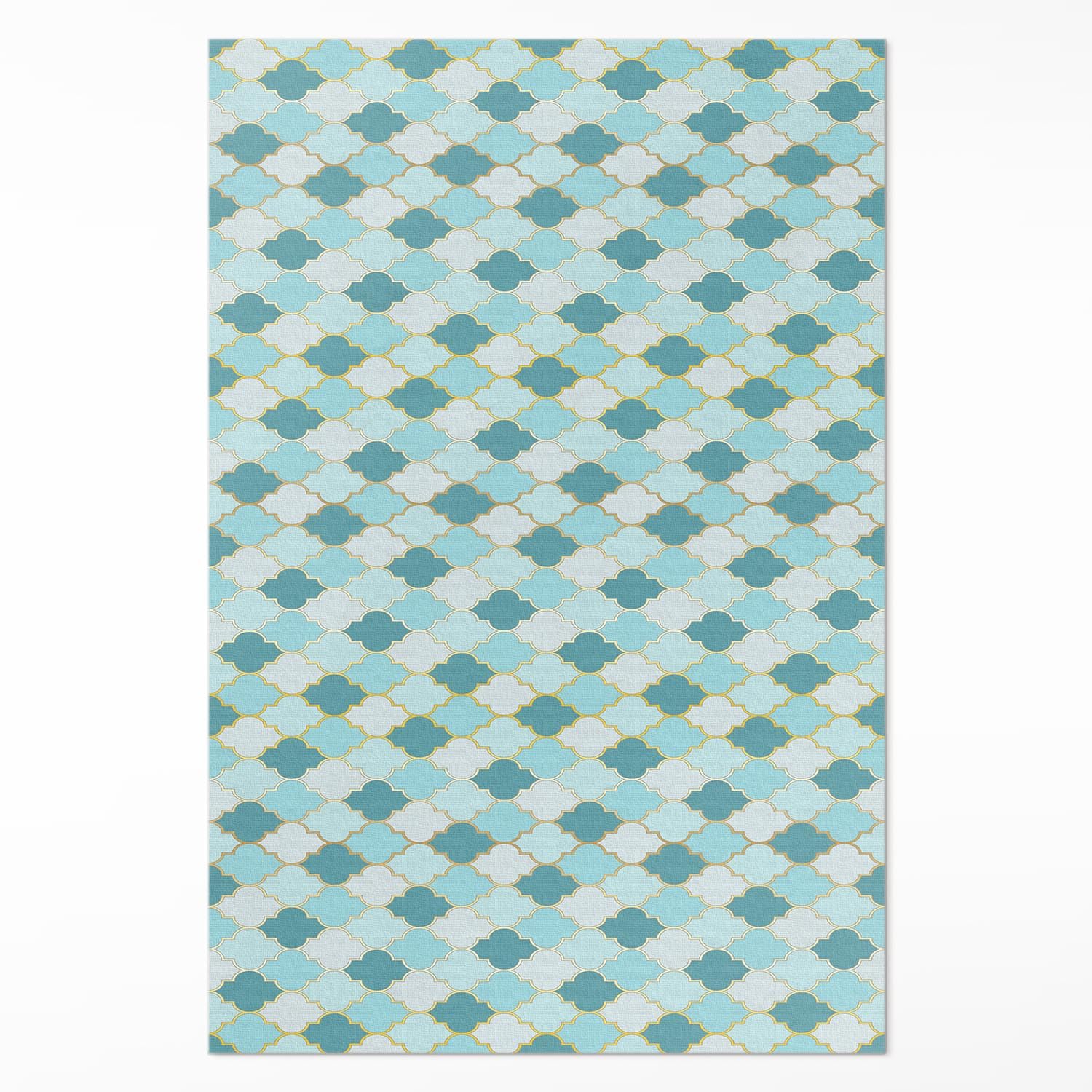 Grand tapis mosaïque bleue en vinyle de haute qualité pour deco salon
