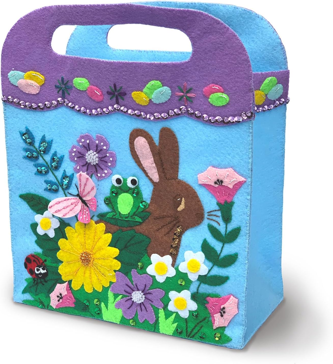 MerryStockings Easter Egg Basket Felt Tote Kit Felt Tote Kit. DIY, Sequins, Embellishments and Instructions, a Complete kit Ready for Your Creativity to Decorate for Easter!