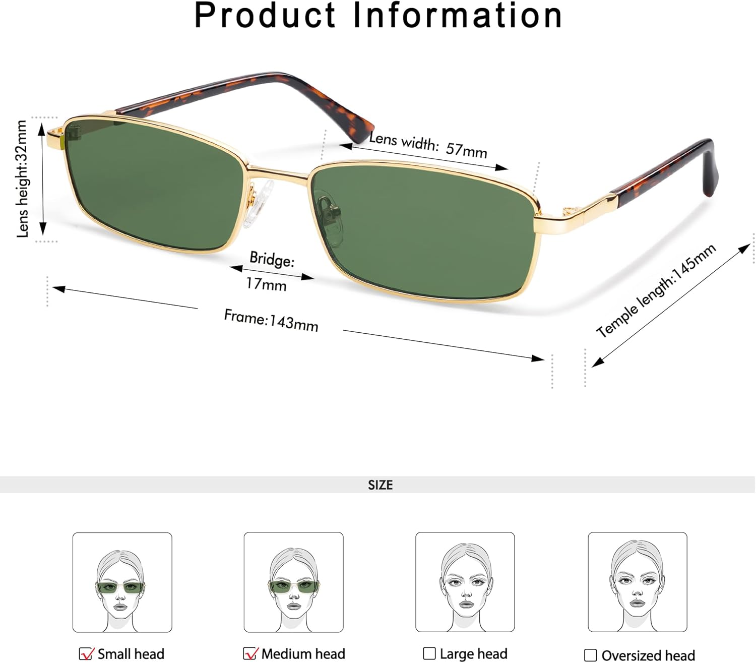 Retro Y2k Narrow Rectangle Sunglasses for Women Men Small 80s 90s UV400 Sunnies AP3690 - Image 4
