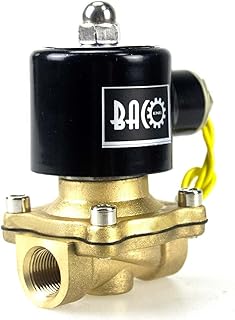 BACOENG VITON 3/8" Brass Electric Solenoid Valve, 12V DC Normally Closed