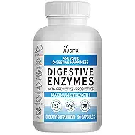 VivoNu Digestive Enzymes | 22 Enzymes with Organic Prebiotics & Probiotics | Supports Digestion* of Protein, Carbs, Fiber & Dairy | 90 Capsules