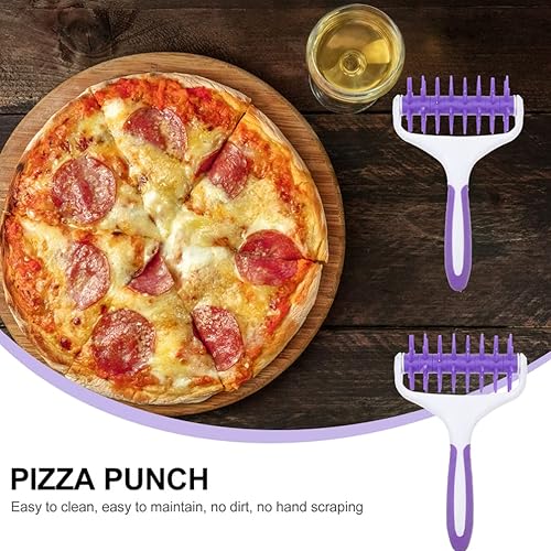 Miniatura 5 de Paquete de 2 perforadores de pizza profesional para masa de pizza, rodillo para pastelería, rodillo de masa para tartas