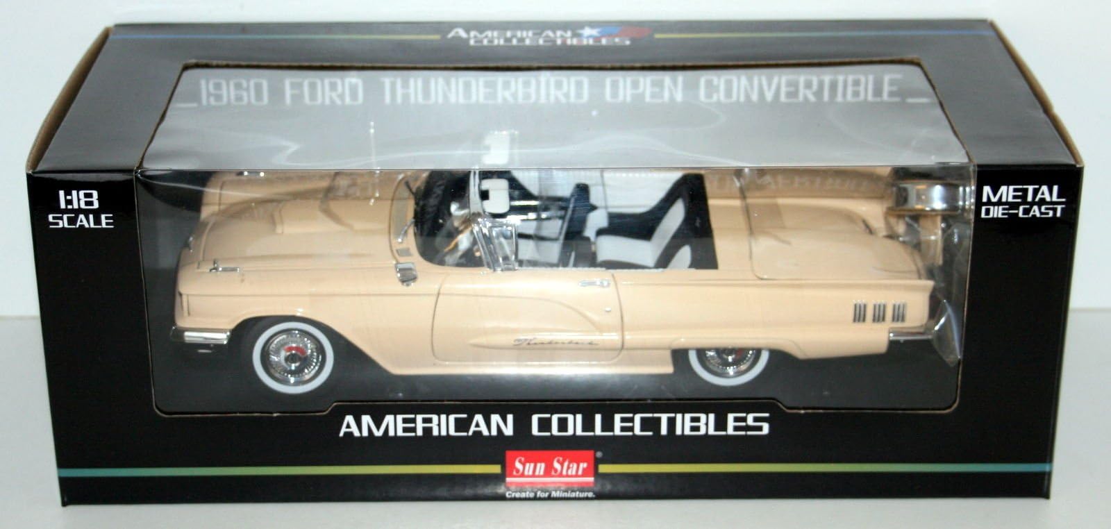1960 Ford Thunderbird Open Convertible Tawney Beige 1/18 by Sunstar 4316