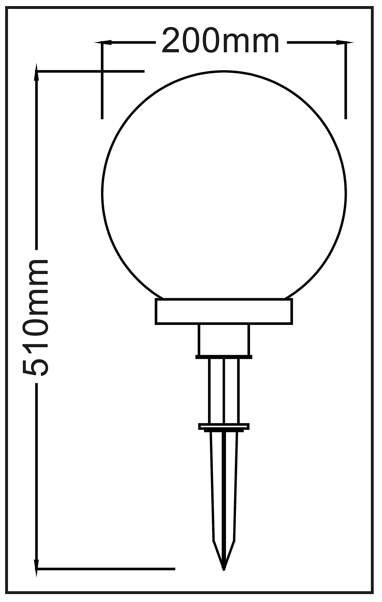 Trango 2er Set 200 Gartenkugel Leuchte IP44 Kugelleuchte 20cm ? in Weiß *GARDEN* mit je 5m Kabel & je E27 Fassung geeignet für LED Lampe Kugellampe Gartenleuchte Außenlampe ohne Leuchtmittel