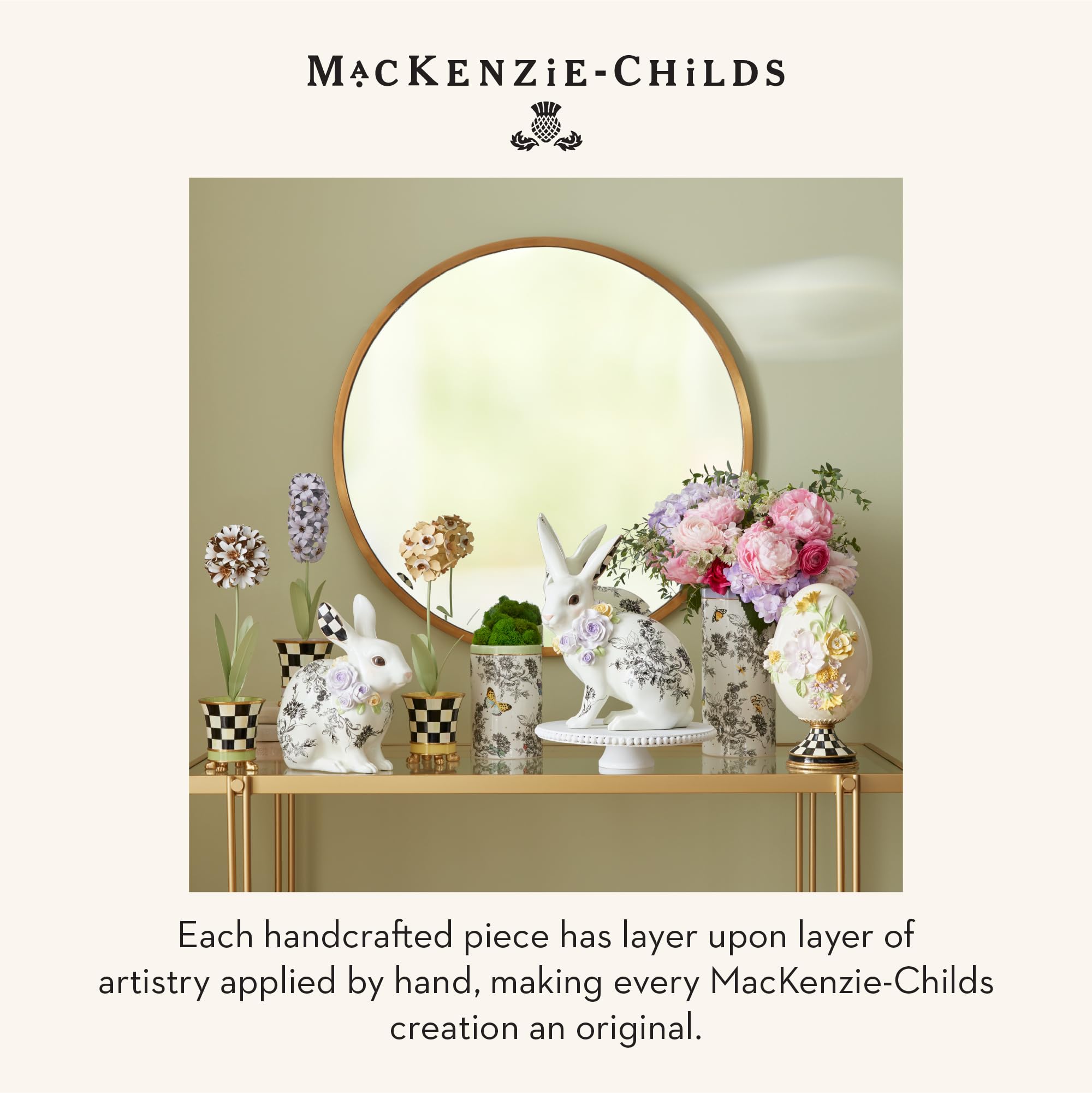 Amazon.com: MACKENZIE-CHILDS Butterfly Toile Ceramic Vase, Unique