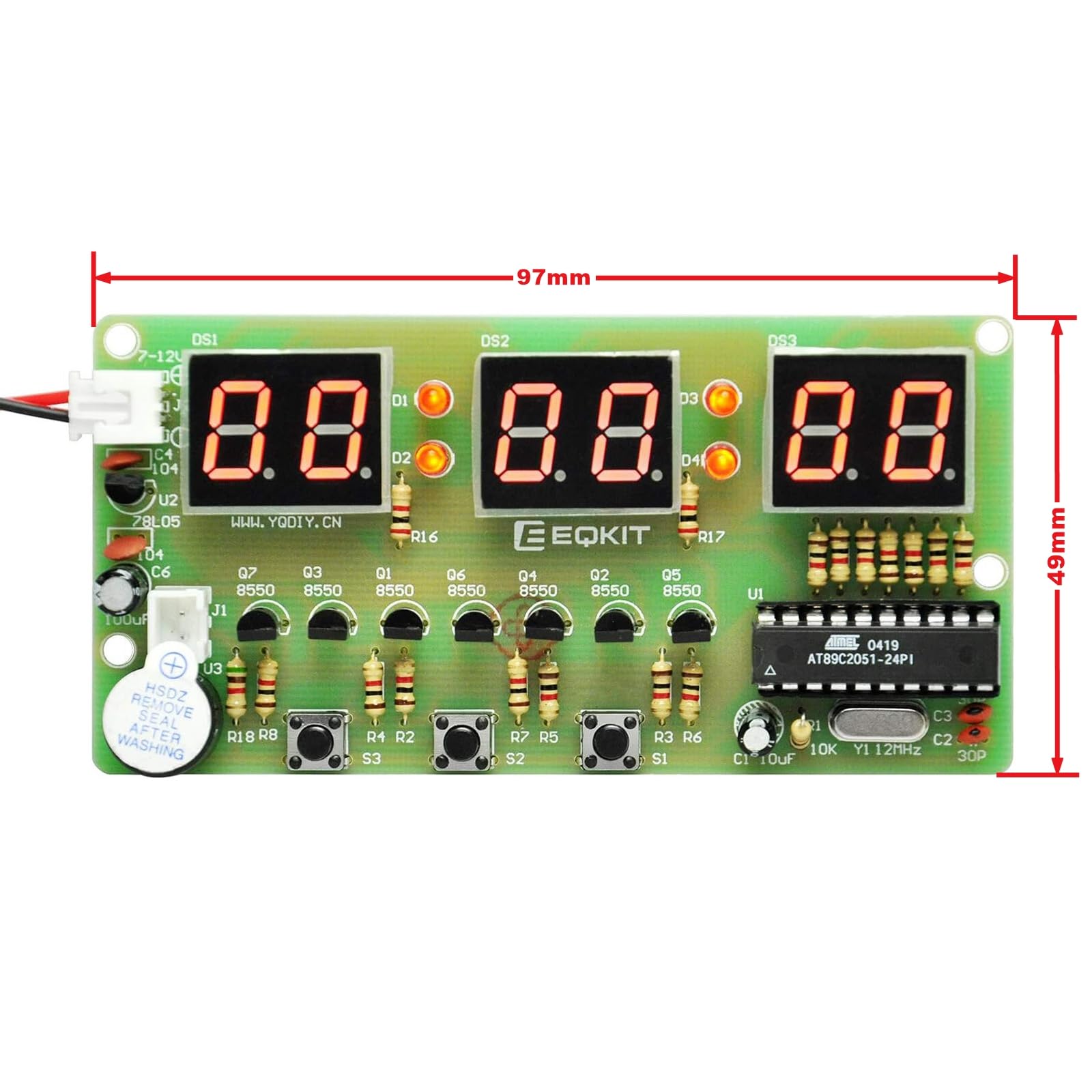 Snapklik.com : 6 Bits Digital LED Electronic Clock DIY Kits PCB ...