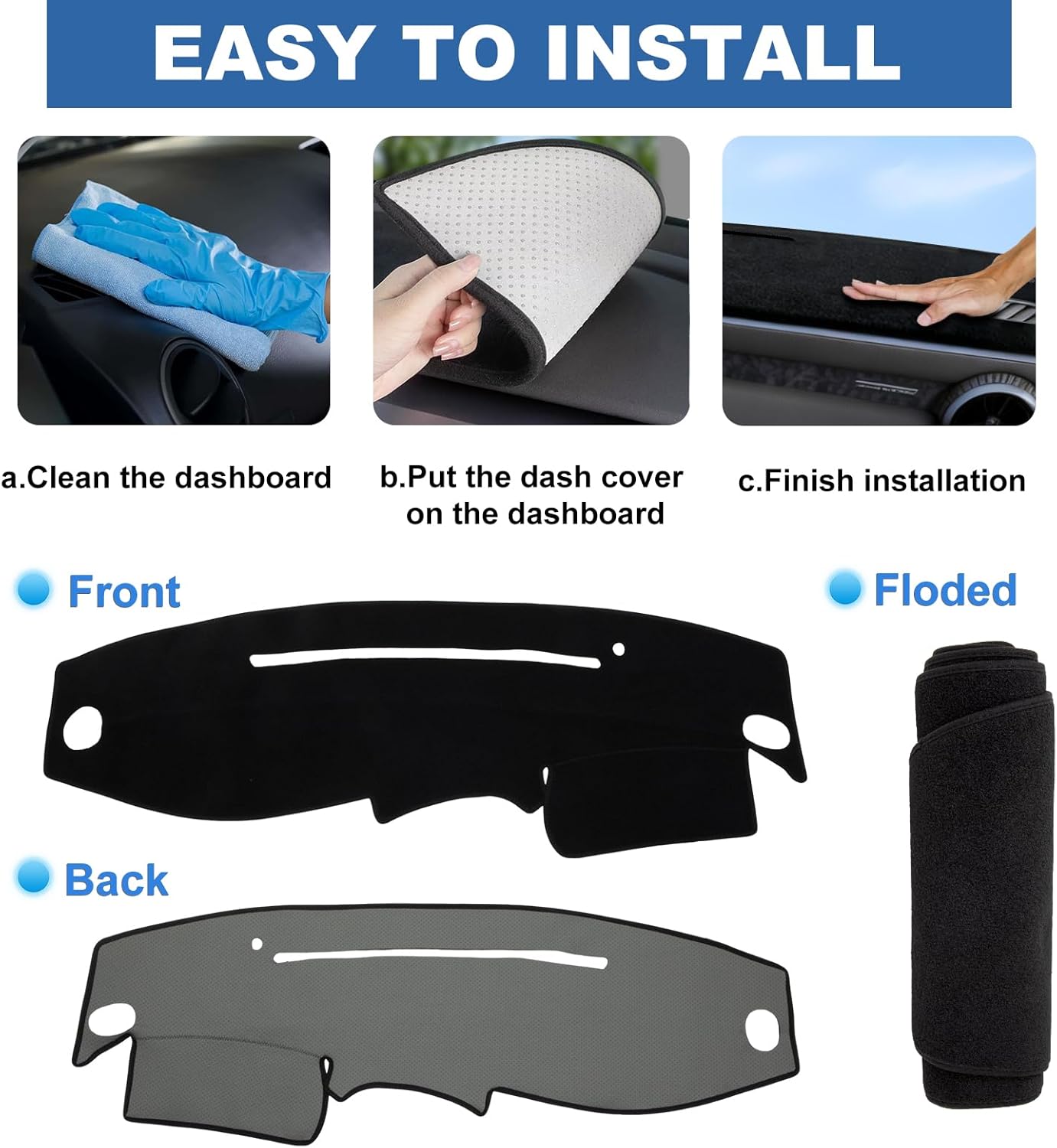 Dash Cover Mat for 1995-2011 Ford Ranger & 1995-2001 Ford Explorer & 1995-2008 Mazda B2300 B2500 B3000 B4000 Accessories Dashboard Cover Non-Slip No Glare UV Rays Protector Custom Fit Dashboard Mat