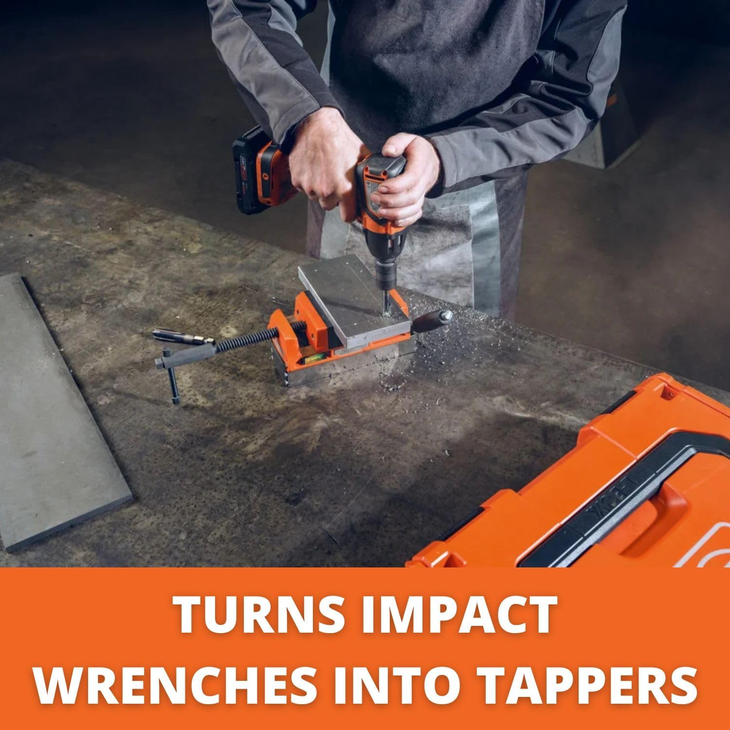 Fein Vario Adapter for All Impact Wrenches with 1/2" External Square Tool Mount - Full Metal, Vario Bit Shaft Mount, 1" Tapping Size - 64203028010