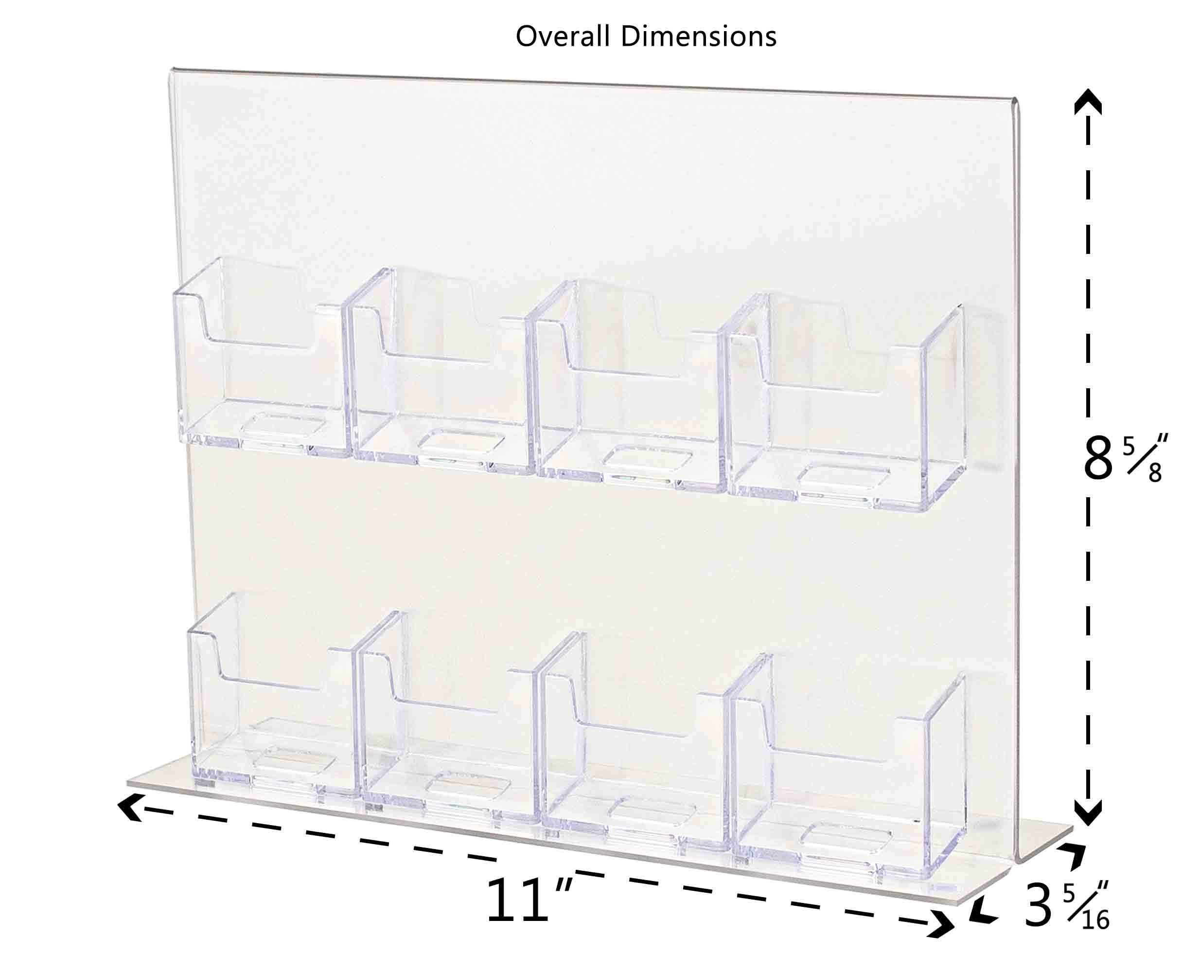 Amazon.com: Marketing Holders 8 1/2"W x 11"H Letter Frame Table Tent With 8  Attached Slots Counter Top Bottom Load Acrylic Clear Double Sided Multi  Pockets Vertical Business or Gift Card Holder :