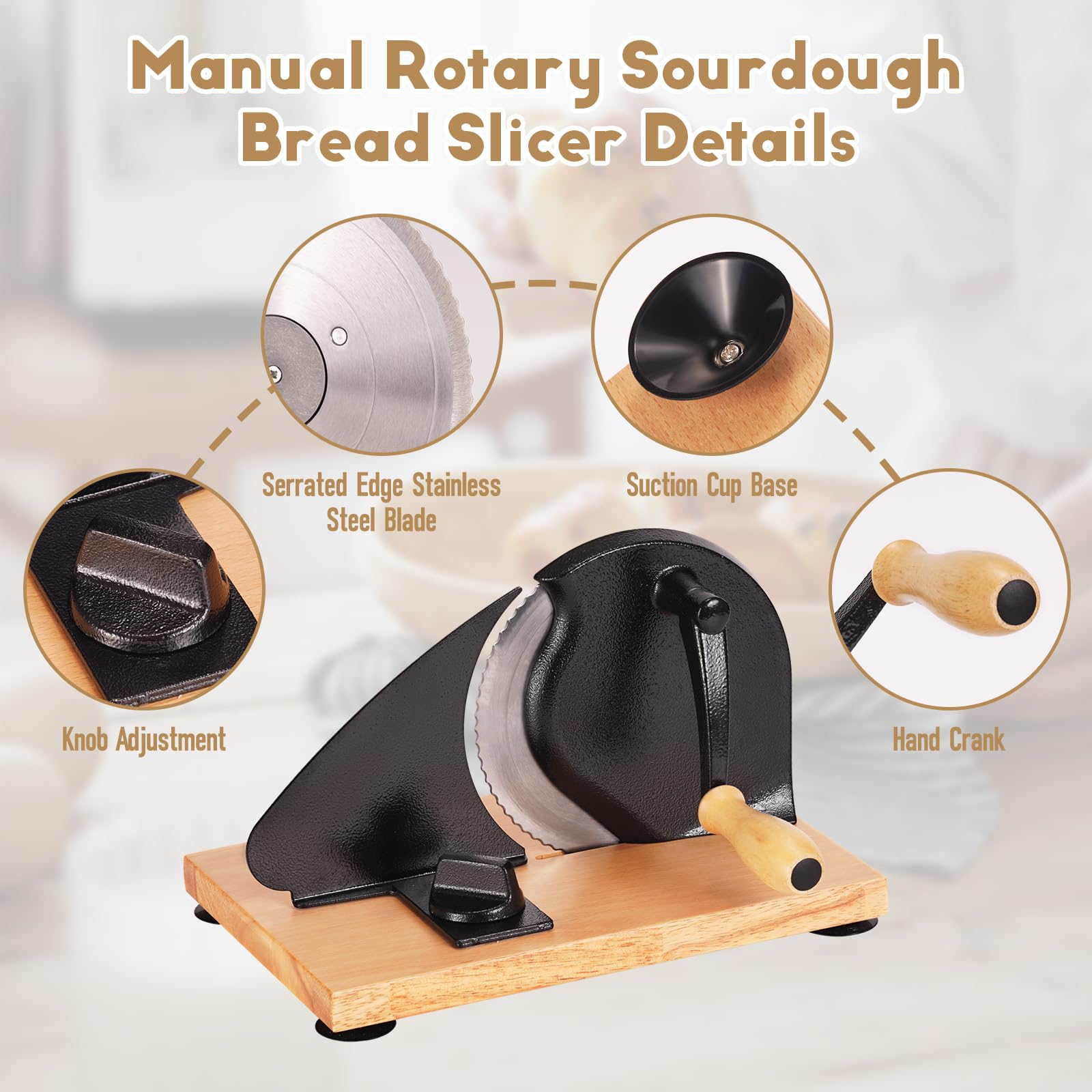 Manual Bread Slicer - Even Slices! -3