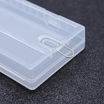 2 Pack 8 Cell 18650 Plastic Battery Storage Case with Hook Holder Waterproof Transparent Clear Hard Plastic Battery Box Organizer for 8 x 18650 Size Batteries