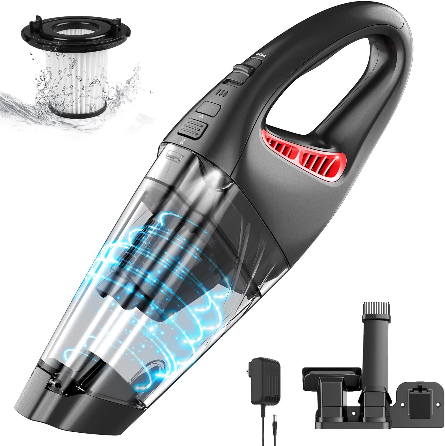 IMINSO Handheld Vacuum Cordless Rechargeable Car Vacuum Cleaner, LED Light Portable