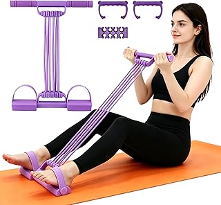 Pedal Resistance Band, 8-Level Adjustable Foot Pedal Exercise Band with Handles, 3-in-1 Full Body Workout, Portable Fitness Equipment for Daily Training & Recovery Support