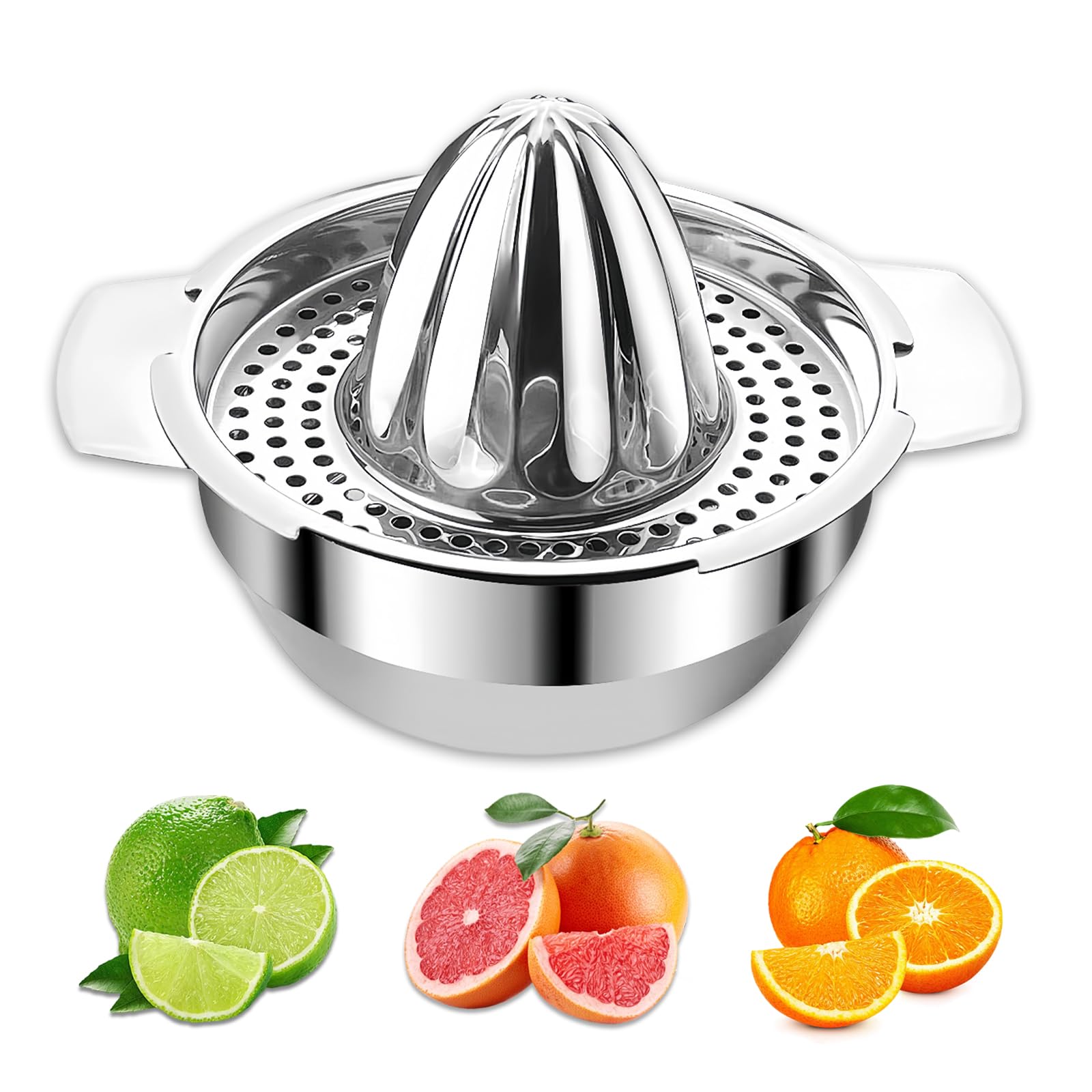 DONGDA Presse Agrumes Manuel en Inox Presse Orange Manuel avec Récipient — Presse Citron