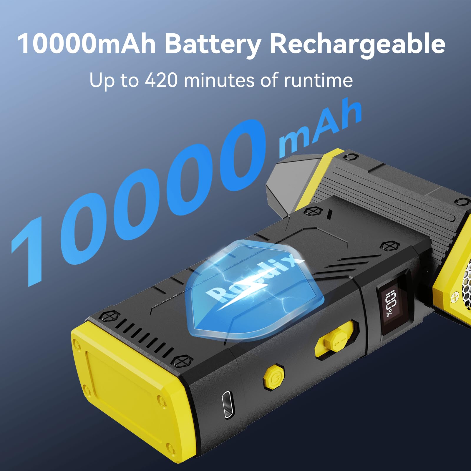 Spolverino ad aria compressa, 210000 giri/min, 8 marce, regolabile, con display a LED, ventilatore ricaricabile da 10.000 mAh per tastiera, PC, pulizia auto e casa, soffiatore a getto secco per
