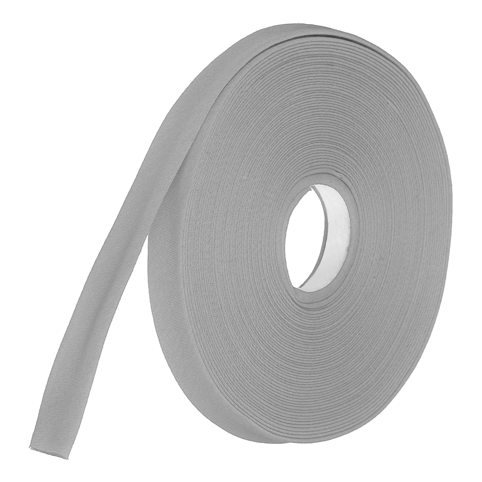 sourcing map 1.5cm Double Fold Bias Tape Polyester (Gray 14.6m) โ image 1