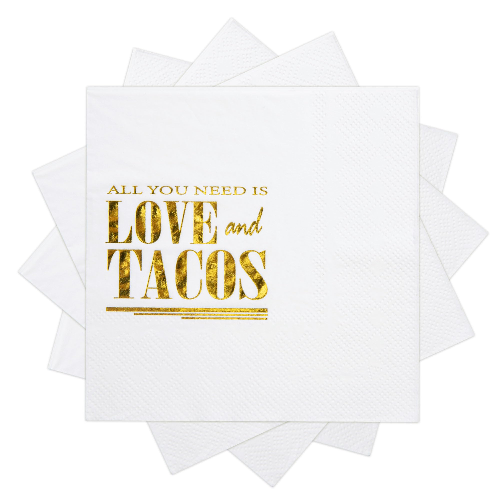 Gold Foil Wedding Napkins - 100 Count -25 Gold Foil Wedding Napkins - 100 Count -25