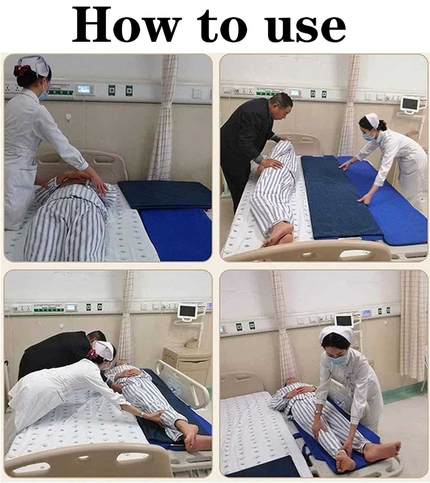 Tabla Deslizante De Transferencia con Asa,Hojas De Transferencia Cinturón De Eslinga para Transferencia De Pacientes Mayores,Camilla Plegable,Transferir Pacientes Médicos,Fácil De Llevar