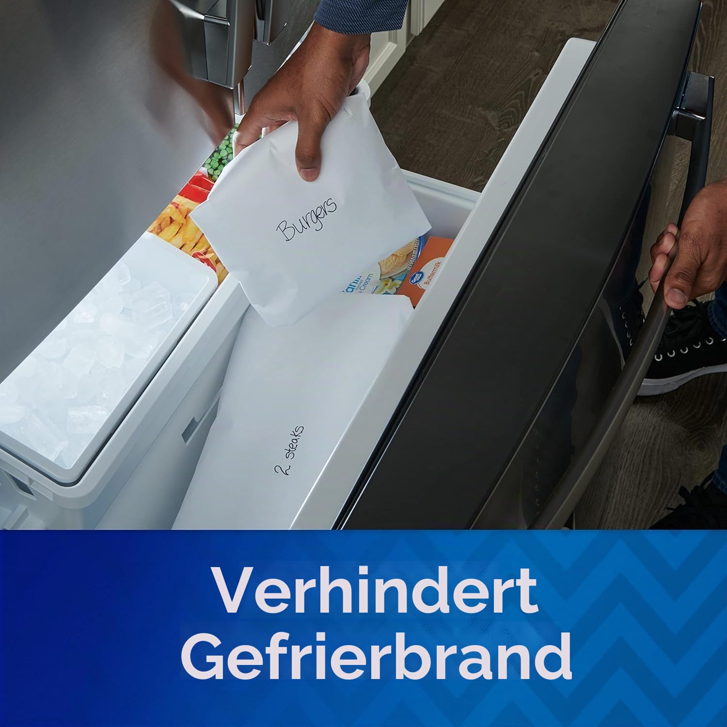 Reynolds Küchen kunststoffbeschichtetes Gefrierpapier | Bekämpfen Sie Gefrierbrand mit Reynolds Gefrierpapier | Perfekt für Kunst & Handwerk & Applikation | Packung mit 3 Rollen, 381 mm x 12 m