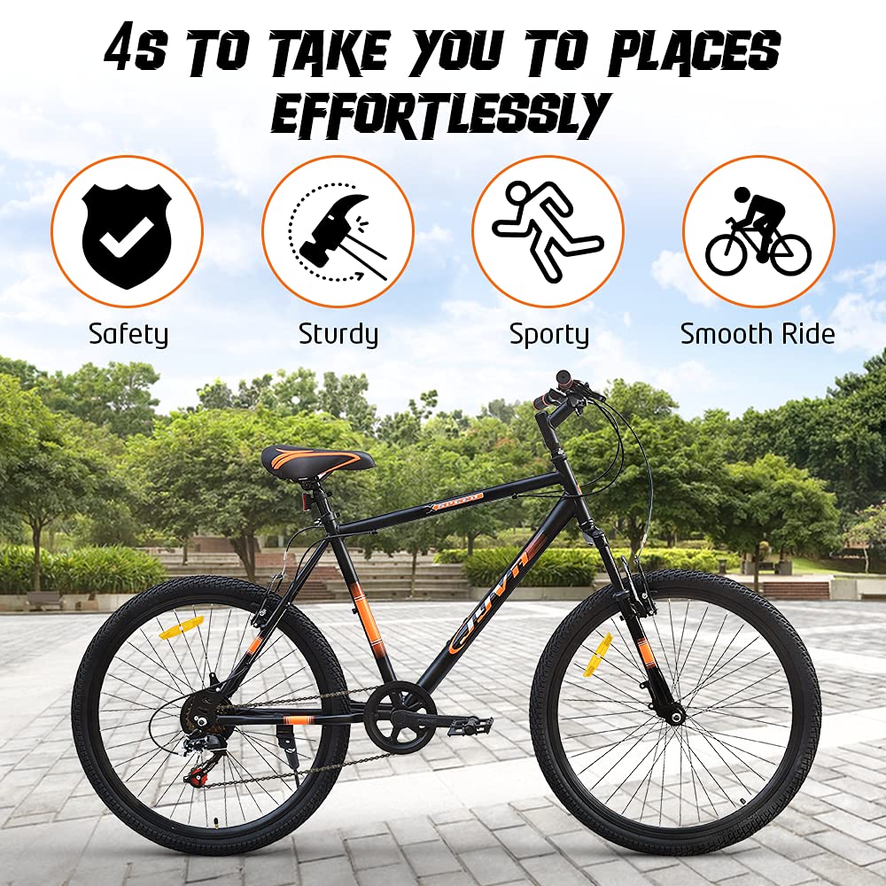 Buy Jyva 26T 7 Speed Carbon Steel Mountain Bike, Multicolor, 18