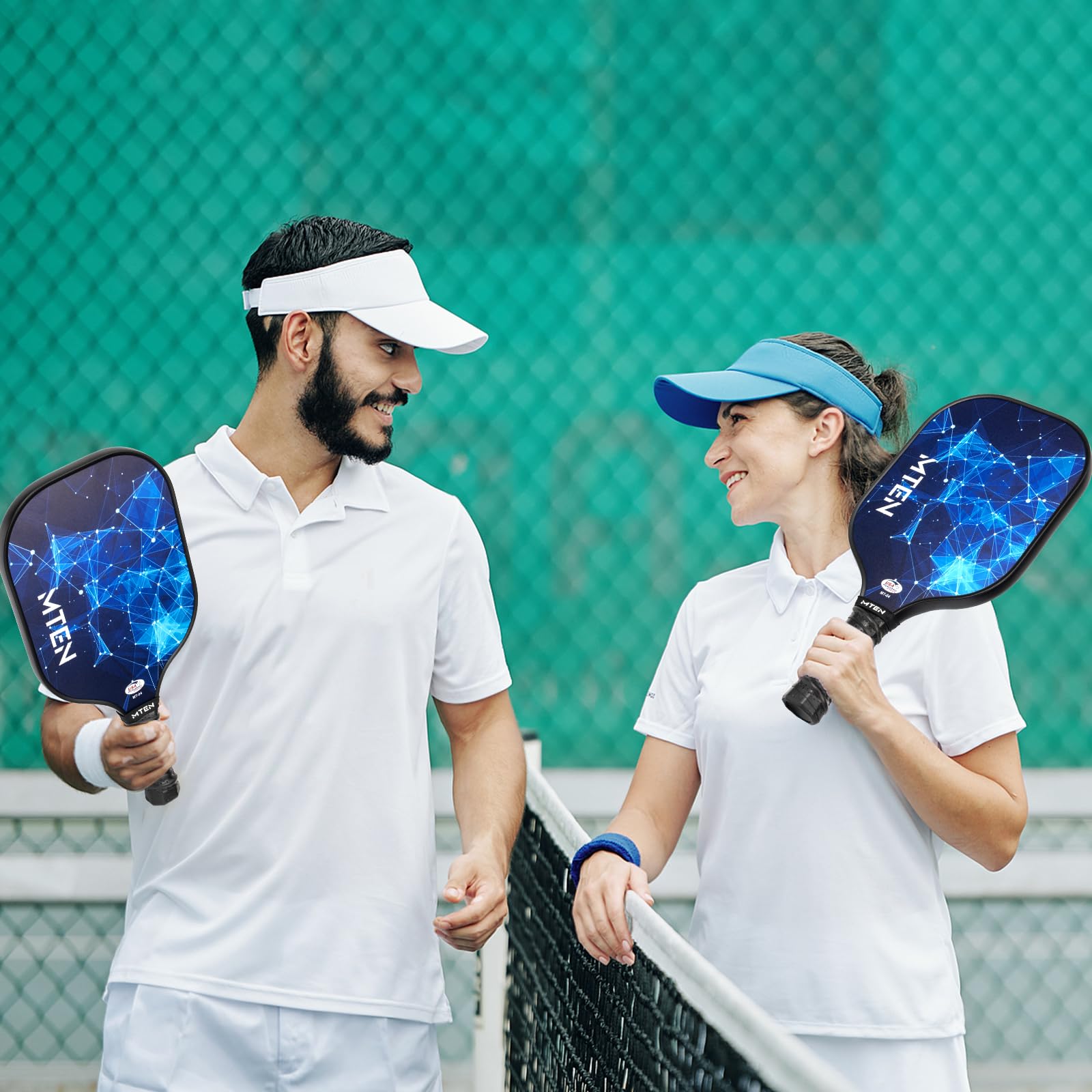 MTEN Pickleball Paddles Set of 2, USAPA Approved Fiberglass Surface Pickleball Set with 2 Pickleball Rackets, Pickle Ball Paddle Set ​for Beginners & Pros
