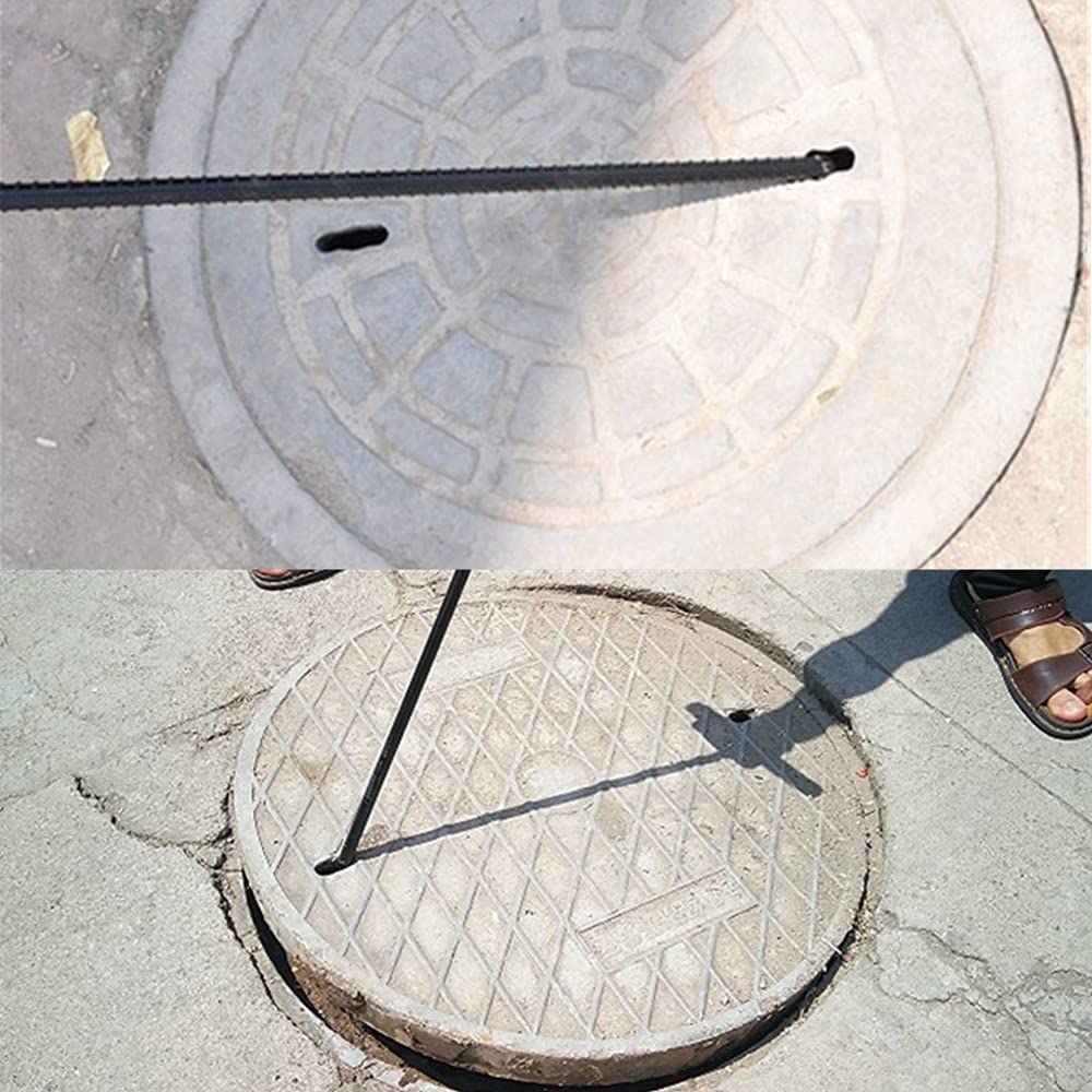 Schachtdeckelhaken,Kanaldeckelheber Haken Für Kanaldeckel,Kanaldeckelheber mit Spitze aus verzinktem Stahl,Langlebig und beugt Verletzungen vor (600MM)