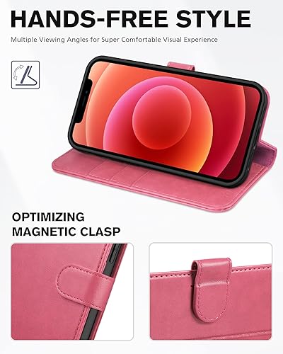 Miniatura 5 de TUCCH Case for iPhone 12iPhone 12 Pro 5G, RFID Blocking PU Leather Stand Folio Wallet Cover with TPU Protective Interior Shell, Magnetic Card Slot