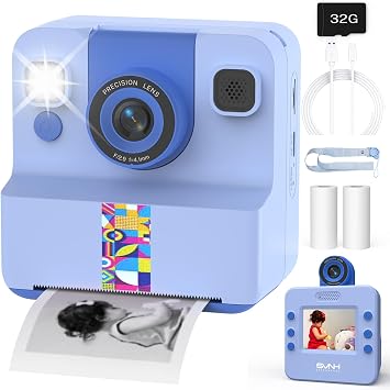Kids Instant Cameras that Print Photos Ideal Kids Toys Gifts for Boys & GirlsPurple Blue