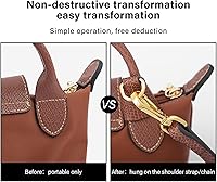 Vista 7 de Transformación de bolsa para correas Longchamp sin perforaciones, correa de hombro ancha de cuero real, correa cruzada, accesorios para bolso