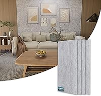 AKUMAX Peel and Stick Acoustic Wall Panels - 32 Sq Ft Self-Adhesive Soundproof Panels for Bedroom, Studio, Living Room (Gray, 4 Pack)