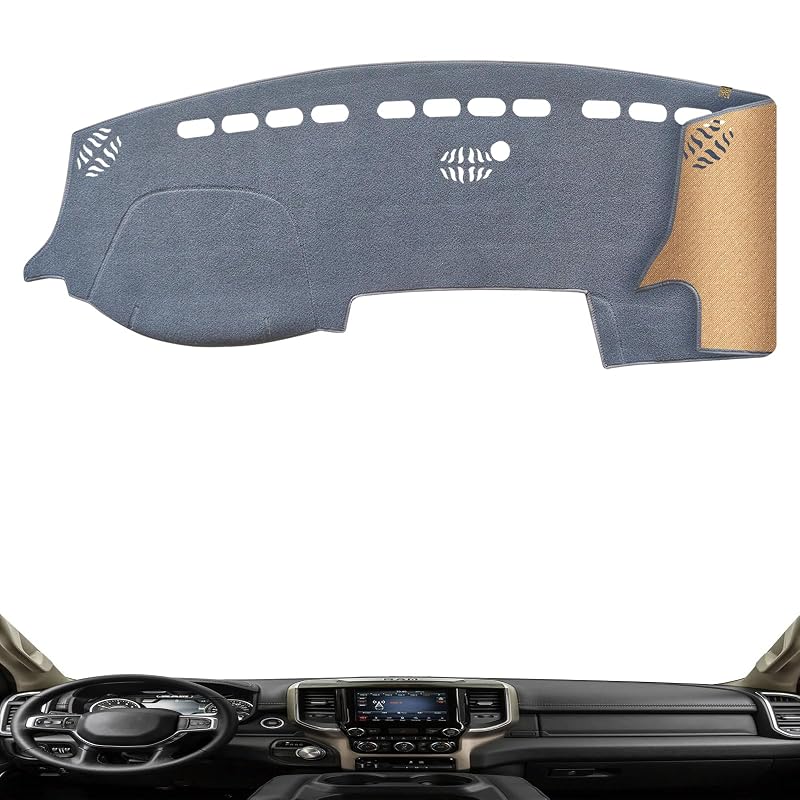 Capa para Painel Dashboard Ram 1500 2500 3500 2019 a 2024 sem HUD KEYOOG Cinza