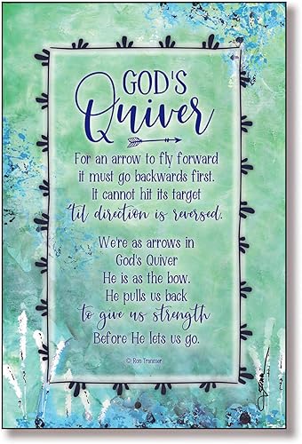 DEXSA Gods Quiver - Placa de madera hecha en los Estados Unidos, 6 x 9 pulgadas, marco vertical clásico colorido para pared y decoración de mesa,