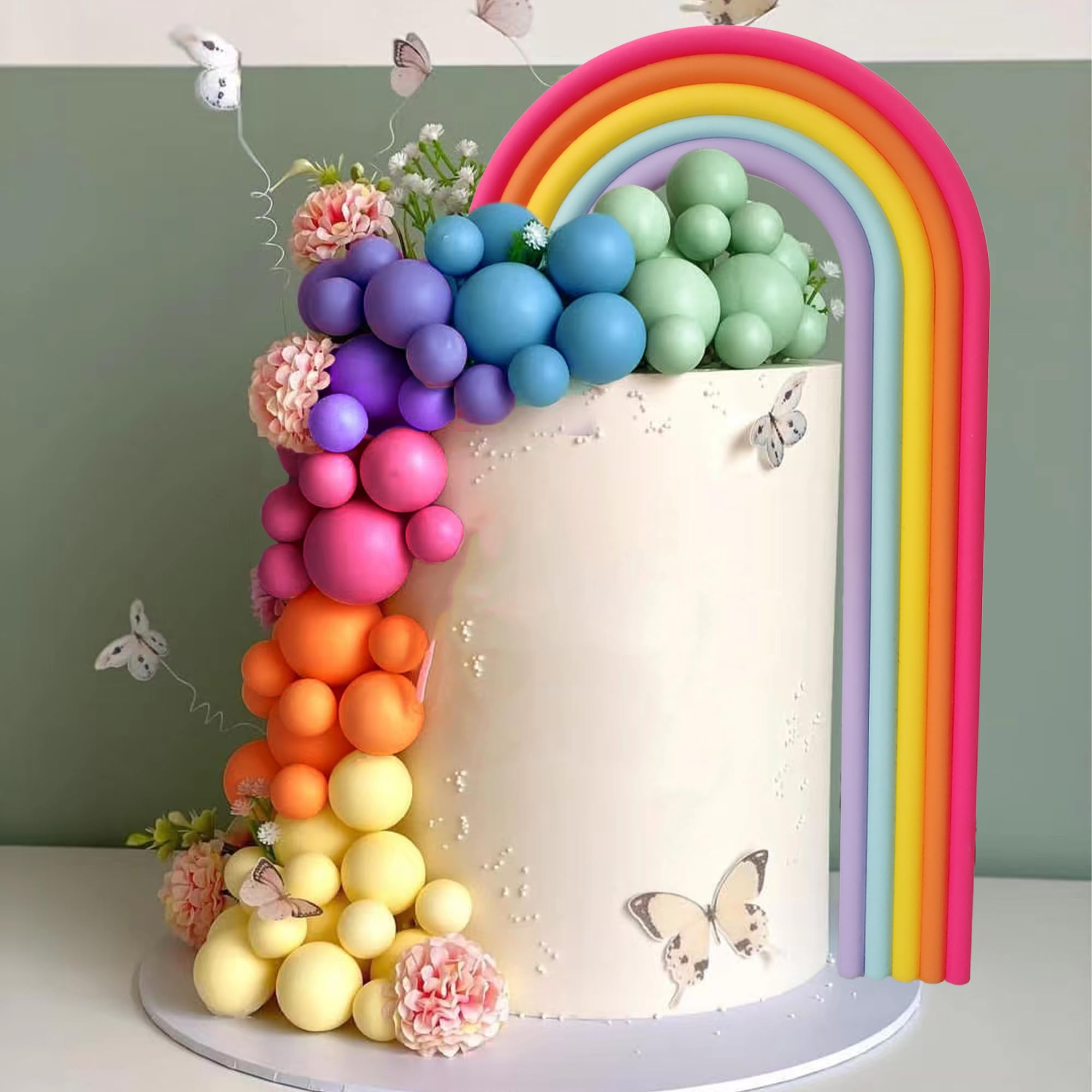 40 Pcs Mini Balloon Cake Toppers Colorful Rainbow Cake Topper...