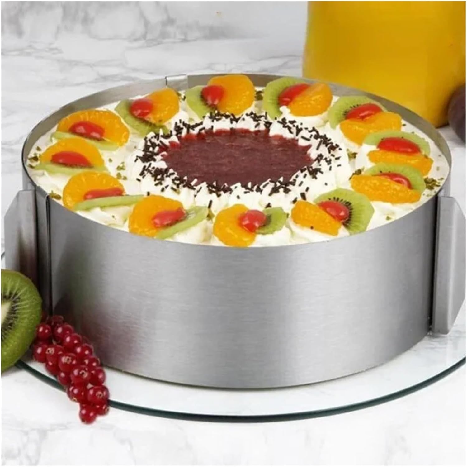 Stainless Steel Mousse Crumpet Rings, 16-30CM Retractable Stainless Steel Circle Mousse Ring Baking Tool Set Cake Mold Size Adjustable Dessert Decorating Tools(6-12Inch)