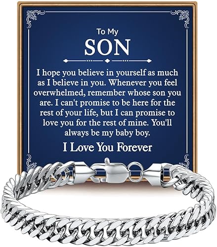 IEFLIFE Gifts for Son - to My Son Bracelet Gifts from Mom Dad, Birthday Gift for