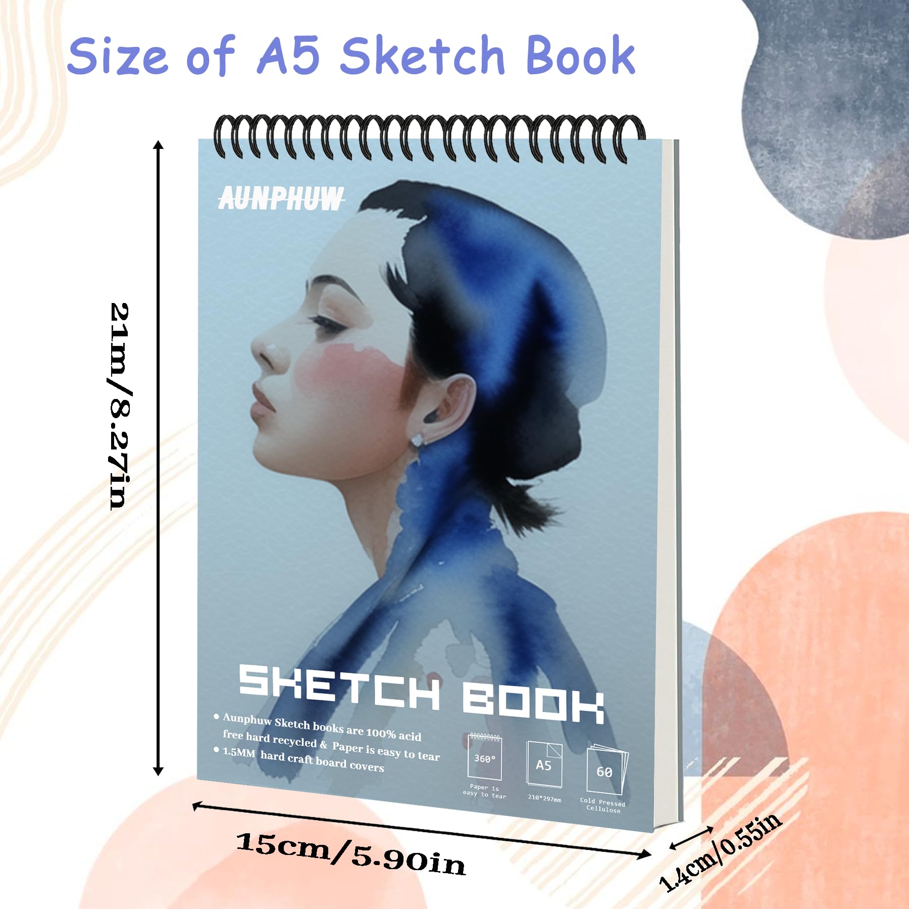 Aunphuw A5 Sketch Books Drawing Pad - Image 2