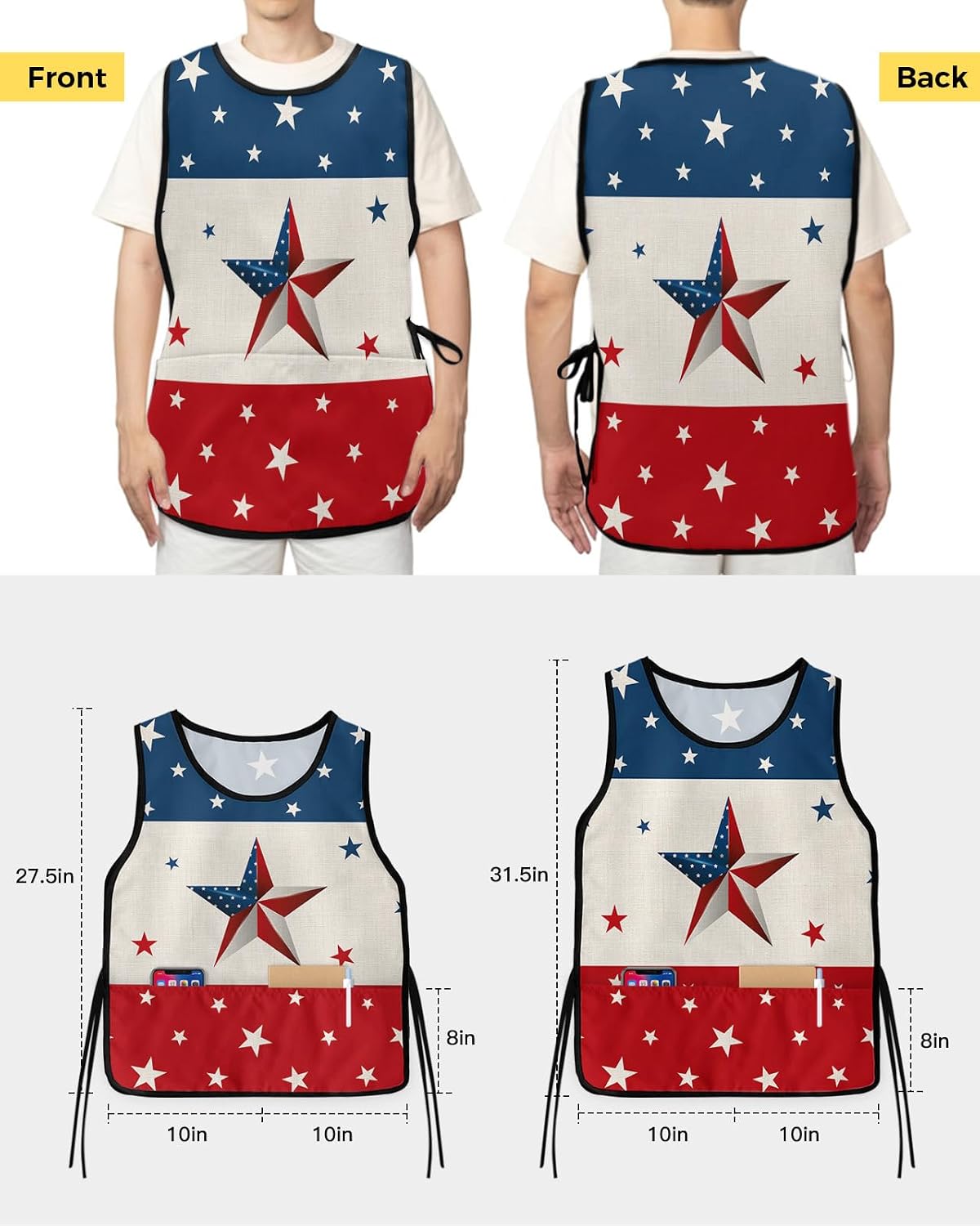 Saint Valentine's Day Cobbler Aprons with 2 Pockets for Women Men, Romantic Love Heart